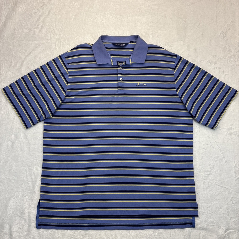 Vtg Y2K Polo Golf Ralph Lauren Striped Pima Polo XL Prep Golf Aesthetic